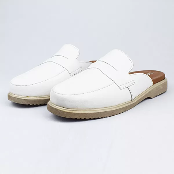 Sabot Mule pour homme R203 Blanc Cuir ..........